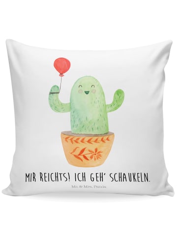 Mr. & Mrs. Panda Zierkissen Kaktus Luftballon mit Spruch in Weiß