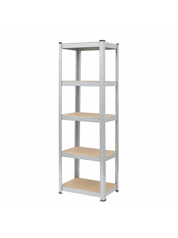 relaxdays Schwerlastregal in Silber - (B)60 x (H)200 x (T)60 cm