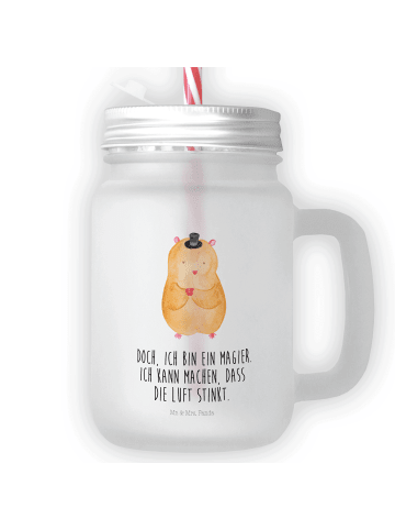 Mr. & Mrs. Panda Blümchentailglas Hamster Hut mit Spruch in Transparent