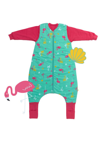 Schlummersack Bio Schlafsack mit Füßen und umklappbaren Bündchen 2.5 TOG in Pink