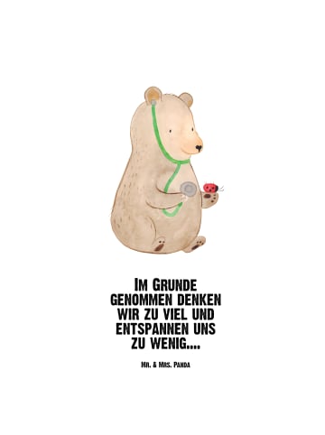 Mr. & Mrs. Panda Trinkflasche Edelstahl Bär Arzt mit Spruch in Weiß
