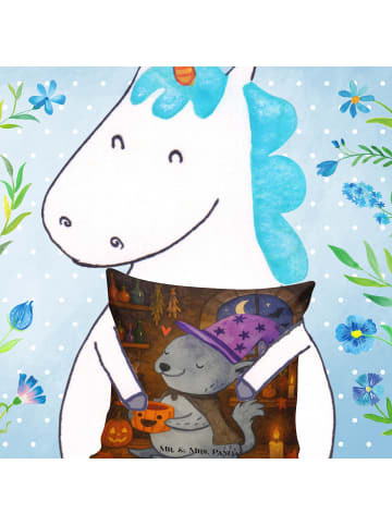 Mr. & Mrs. Panda kissen bedruckt Kater Kaffee Design ohne Spruch in Weiß