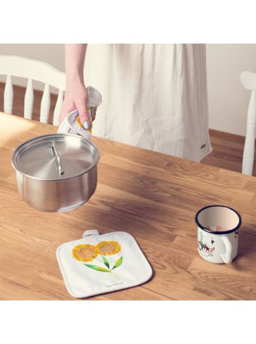 Mr. & Mrs. Panda Topfuntersetzer Blume Sonnenblume ohne Spruch in Weiß