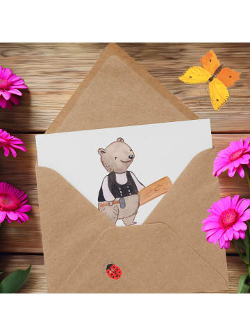 Mr. & Mrs. Panda Klappkarte Zimmermann Herz mit Spruch in Weiß