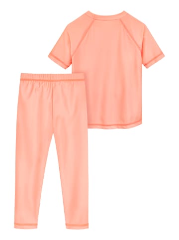 Playshoes UV-Schutz Shirt 1/1-Arm Surfbrett Palme m Legging in altrosa