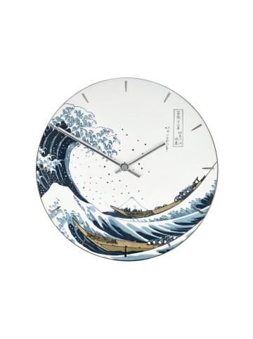 Goebel Wanduhr " Katsushika Hokusai Die Welle " in blau weiß