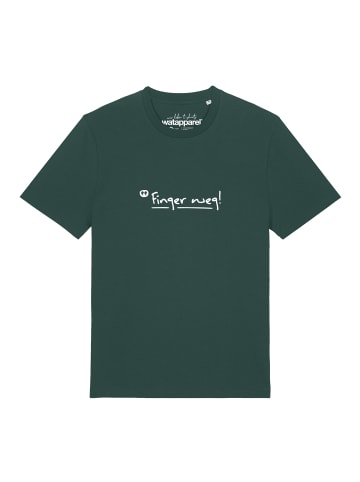 wat? Apparel T-Shirt Finger weg in Dunkelgrün