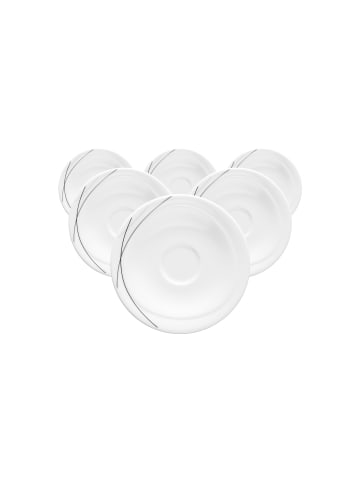 Seltmann Weiden 6er Set Kombi-Untertassen Trio Highline in Weiß-Grau ø 13,3 cm in weiß-grau