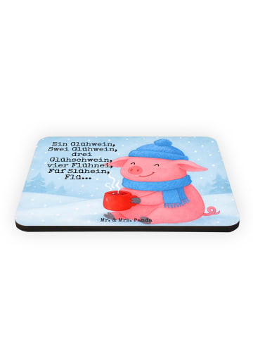 Mr. & Mrs. Panda Magnet Schweinchen Glühwein Design mit Spruch in Weiß