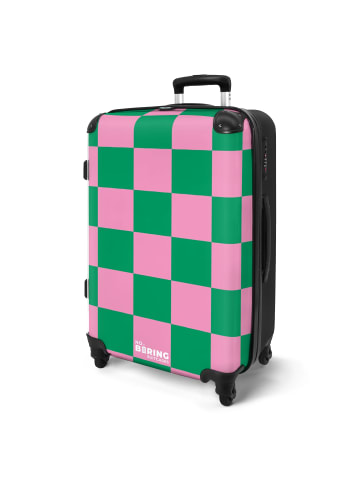 MuchoWow Suitcase, Koffer, Reisekoffer Quadrate rosa grün