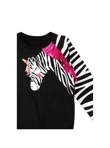 Denokids Sweatshirt Zebra Ruffled in schwarz