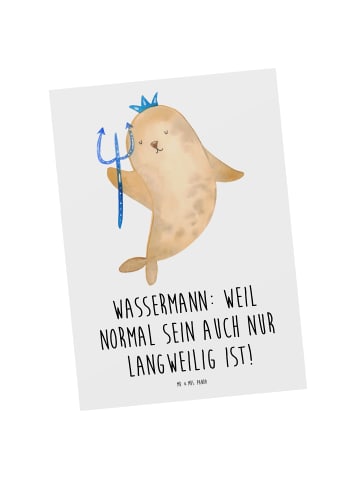 Mr. & Mrs. Panda Grußkarte Wassermann Unikat mit Spruch in Weiß