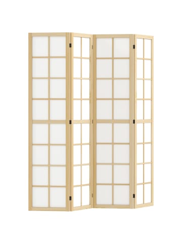HOMCOM Paravent in Naturholz 160L x 1,7B x 170H cm