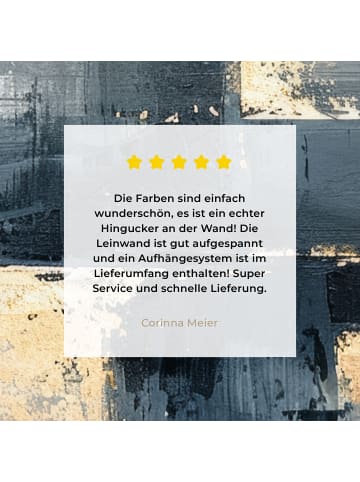 MuchoWow Leinwand bilder Abstrakte Kunst gold grau (BxH)