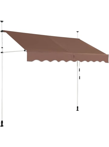 COSTWAY Klemmmarkise 200 cm in Braun