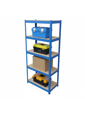 relaxdays 2 x Schwerlastregal in Blau - (B)60 x (H)180 x (T)30 cm