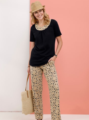 Sieh an! Jerseyhose in beige-schoko-bedruckt