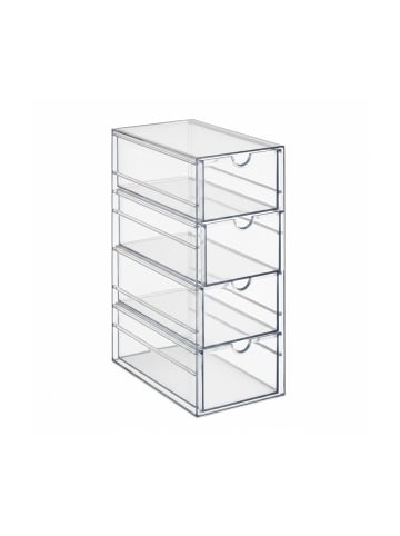 relaxdays Schubladenbox in Transparent - (B)10,5 x (H)25 x (T)17,5 cm