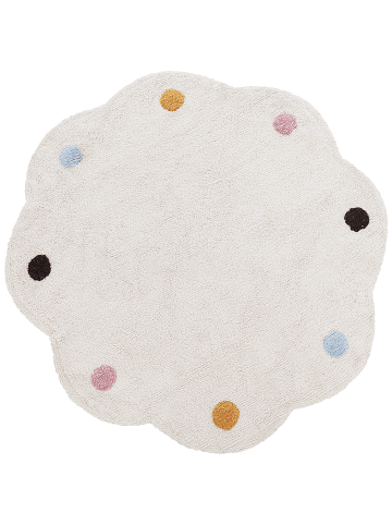 Beliani Kinderteppich DUREVI in Beige/Bunt - (W) 120 x (L) 120 cm