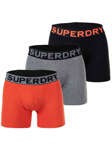 Superdry Boxershort 3er Pack in Schwarz/Grau/Orange