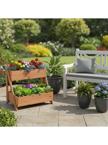 relaxdays Hochbeet in Orange - (B)62,5 x (H)51,5 x (T)44 cm