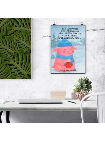 Mr. & Mrs. Panda Bild Schweinchen Glühwein Design mit Spruch in Weiß