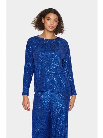 SAINT TROPEZ Langarm-Bluse ReyanaSZ Gerade Passform in Midnight Sail
