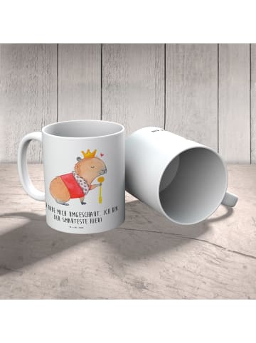 Mr. & Mrs. Panda Kindertasse Capybara König mit Spruch in Weiß