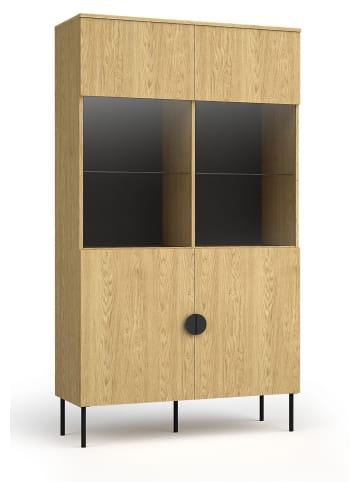 Feldmann-Wohnen Vitrine Mond mit Beleuchtung Eiche Baltic 106 / 40 / 187cm