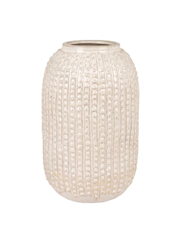 House Nordic Vase Beige Rund mit Muster 25 cm