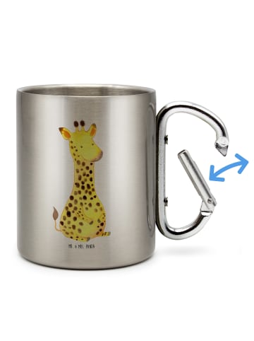 Mr. & Mrs. Panda Edelstahl-Isolierbecher Giraffe Zufrieden ohne ... in Silber