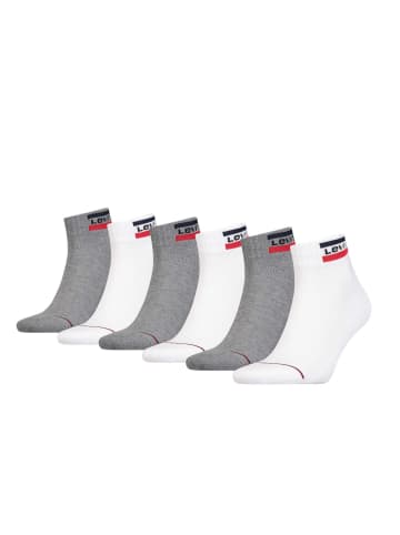 Levi´s Socken 6er Pack in Weiß/Grau