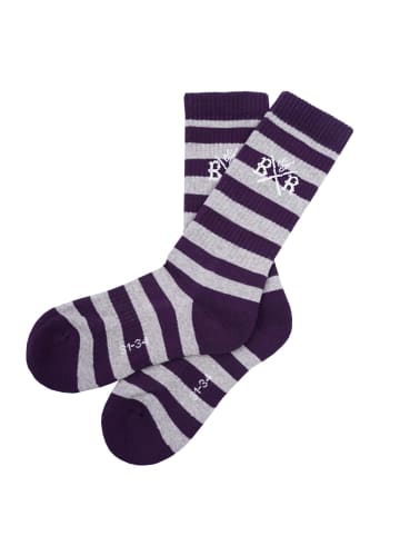 Band of Rascals Socken " Striped Sport " in dark-purple-grey