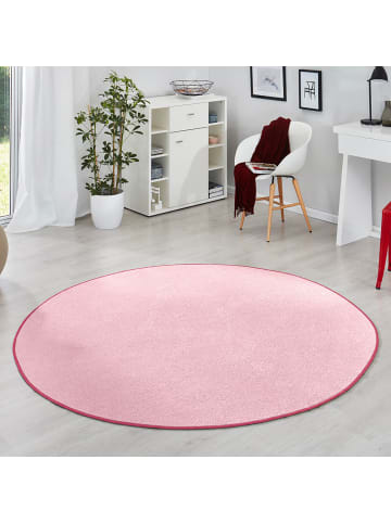 Hanse Home Runder Teppich Uni Fancy rund rosa