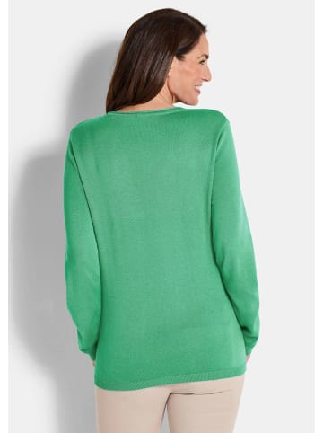 GOLDNER Edler Feinstrickpullover, V-Ausschnitt in hellgrün