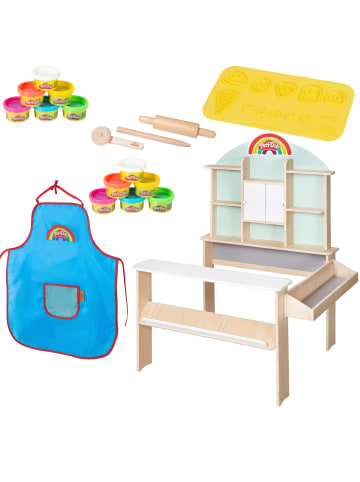 roba Play-Doh Kaufladen FSC®-Holz Spielset mit 12 Knetdosen & Zubehör