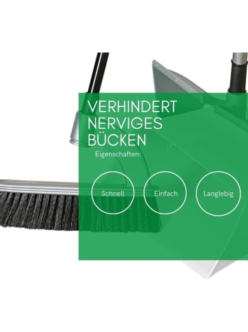 Novaliv Novaliv 2X Standkehrgarnitur Combi - ergonomisches Design Kehrbesen mi in Weiß