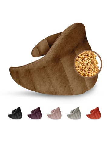 Leschi Körnerkissen 100 % Bio-Baumwolle, Wärmekissen "Dreieck" in goldbraun