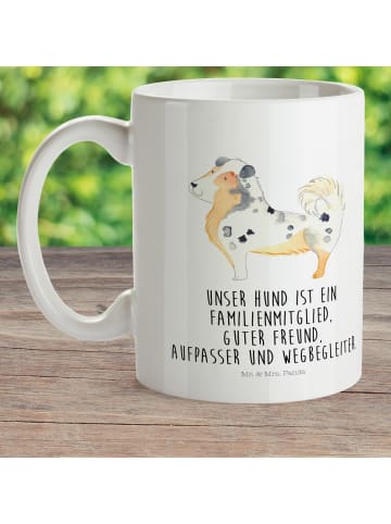 Mr. & Mrs. Panda Pott Hund Australien Shepherd mit Spruch in Weiß