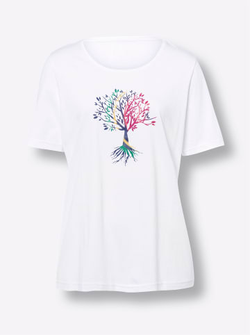 Sieh an! Kurzarmshirt in weiß-jeansblau