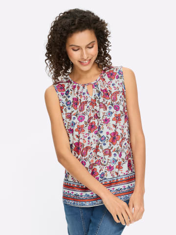 Heine Shirttop in ecru-fuchsia-bedruckt