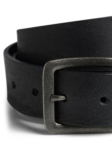 Jack & Jones Ledergürtel JACVICTOR Leather Belt Metallstiftschnalle in Schwarz