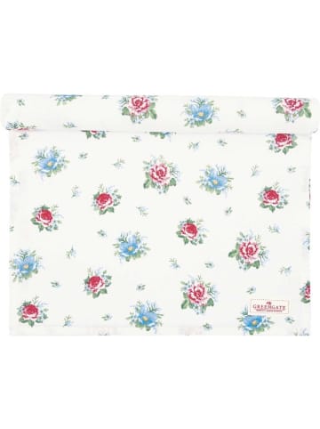 Greengate Tischläufer ALIVIA Weiß mit Blumen