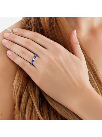 Glanzstücke München Ring aus Edelstahl mit Lapislazuli in silber