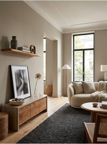 KADIMA DESIGN Wandregal mit Baumkante Massivholz 80 cm, Design Schweberegal