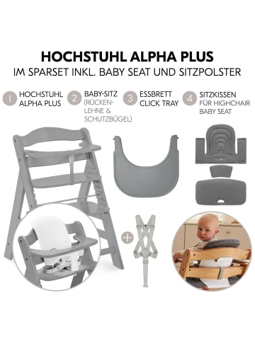 Hauck Hochstuhl Alpha Plus Black - im Sparset inkl. in gray