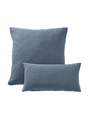 Hessnatur Musselin Kissenbezug in stahlblau