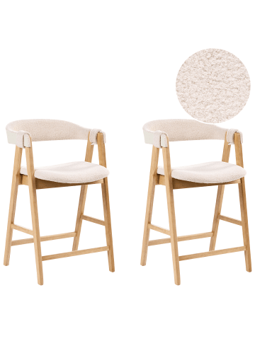 Beliani 2er-Set Barhocker DAY in Beige/Braun