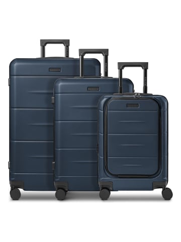 Police London 4 Rollen Kofferset 3-teilig mit Dehnfalte dark navy