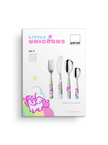 Gnali&Zani Kleine Einhörner - Kinderbesteck Set, 4-teilig